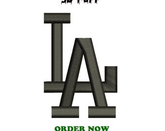 Motif de broderie 3D Puff LA | Logo de 2,25 pouces (téléchargement numérique)