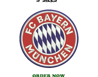 Motif de broderie du logo FC Bayern Munich | 5 tailles (fichier numérique)