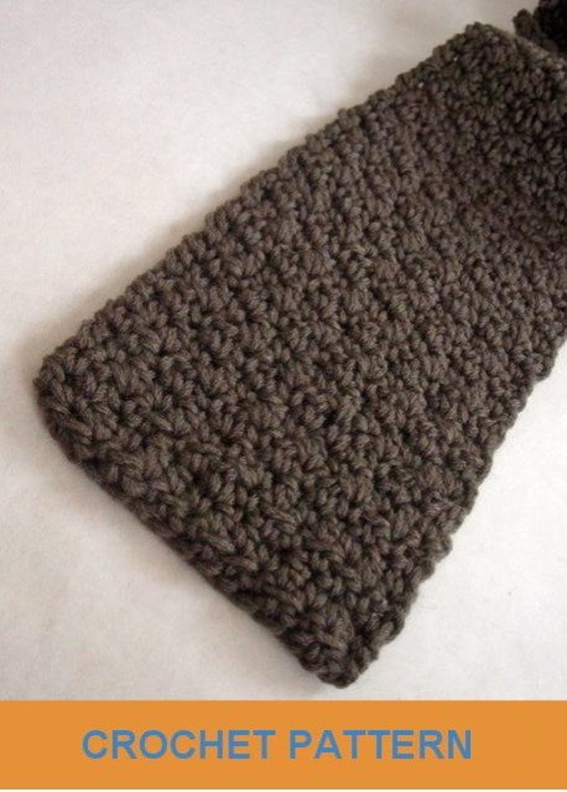 Crochet Pattern: Textured Scarf for Men and Women image 1