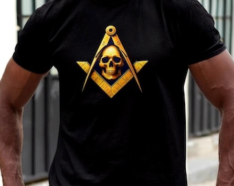 Square and Compass T-Shirt Masonic Tshirt Freemasonry Clothing Apparel Masonic Symbol Gift for Freemason 100% Cotton Mens Custom Graphic
