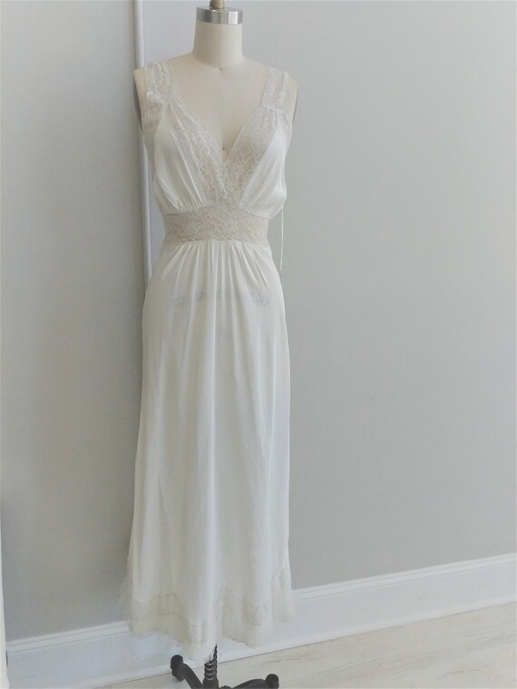 full length white slip