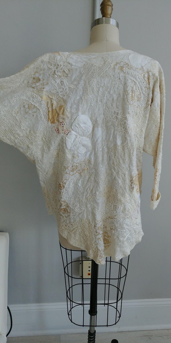 1980s white lace Criza jacket