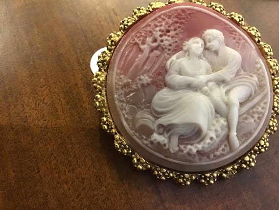 Victorian Inspired Cameo Brooch Pin - image 3