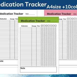 Printable medication log | Monthly Medication List Template |  Medicine and Supplement Tracking Sheet| Medication Schedule