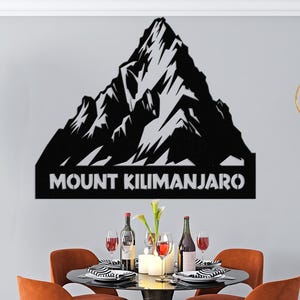 Mountain Metal Wall Decor, Nature Metal Sign, Kilimanjaro Metal Wall Art, Metal Signs, Mountain Wall Art, Home Decor,