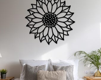 Sonnenblumen-Wandbild aus Metall, 16-Gauge-Stahlschild, modernes Blumen-Dekorationsschild für Zuhause