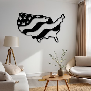 Metalen bord Verenigde Staten, kunst aan de muur Amerika, patriottische metalen muur kunst, cadeau voor man, woonkamer decor, metalen borden, Amerikaanse vlag muur decor