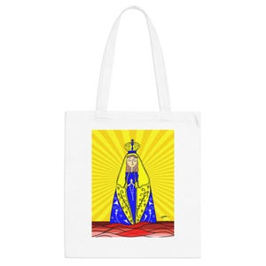Sac en tissu Virgen del Valle – Sac fourre-tout 100 % coton de couleur unie – Accessoire original et polyvalent pour toutes les occasions.