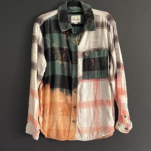 S gebleekt flanellen button down-duurzaam en geüpcycled