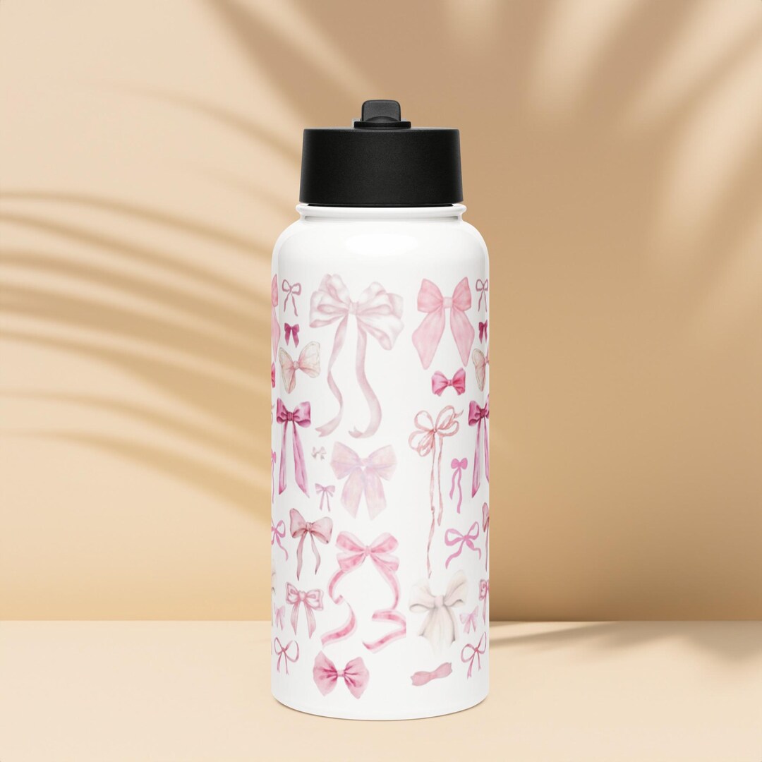 Bow Tie Coquette Girly Water Bottle - Etsy