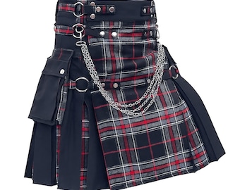 Men's Gothic Utility Kilt | Spirit of Bruce Tartan, Detachable Pockets
