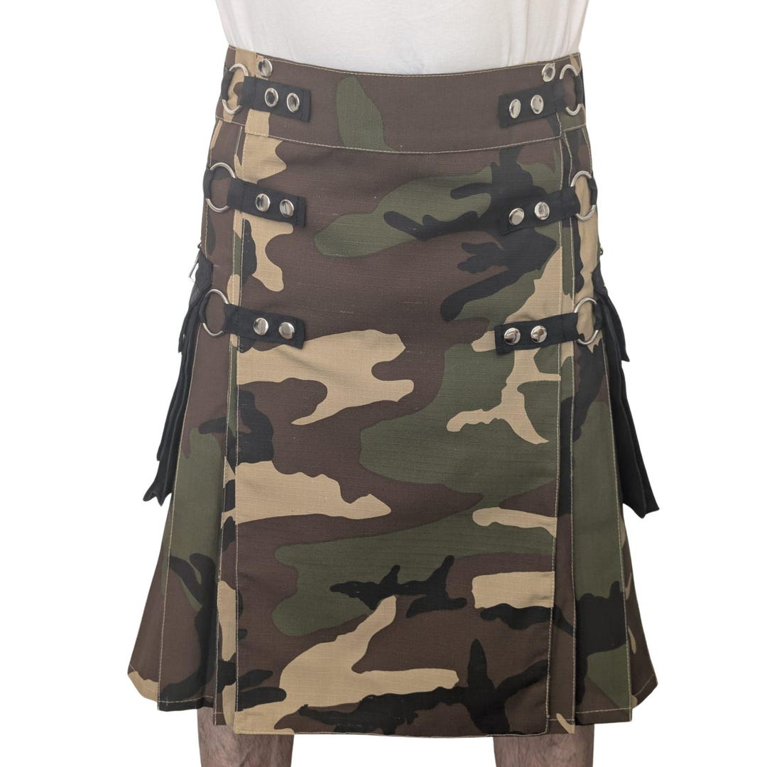 Combat Apron Men’s Tactical Camo Utility Kilt – Ripstop Combat Style, Removable ...