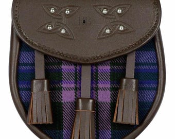 Pride of Scotland Tartan Semi‑Dress Hybrid Leather Sporran with Chain Belt