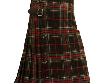 Falda escocesa tradicional Spirit of Bruce para hombre, de 8 yardas, de lana acrílica y con hebillas de cuero.