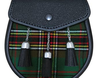 Tara Murphy Tartan Semi‑Dress Hybrid Leather Sporran with Chain Belt