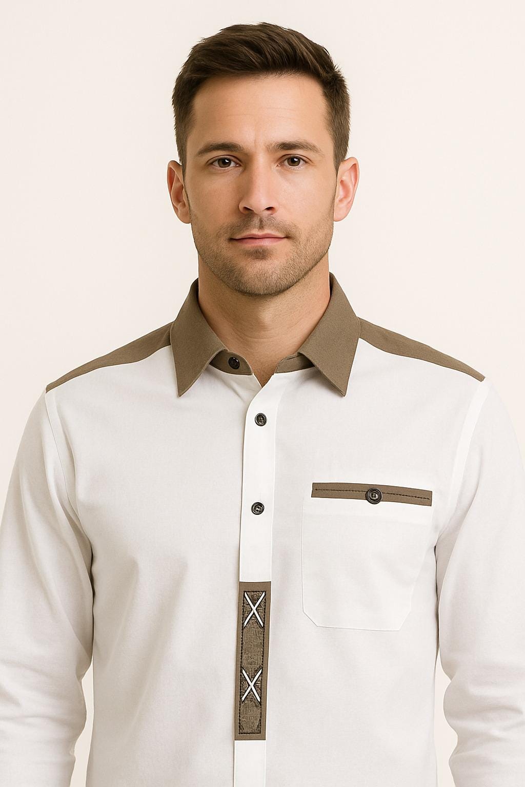 Chemise Traditionnelle Bavaroise HerzSticht Geigelstein – Coton-polyester, Coupe Modern Fit - 3