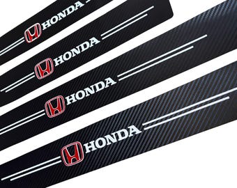 HONDA Einstiegsleisten Aufkleber | 4-teiliges Carbon-Faser-Stil Einstiegsschutz Set
