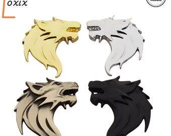 3D Metal Wolf Head Car Emblem - Beast Logo Decorative Sticker