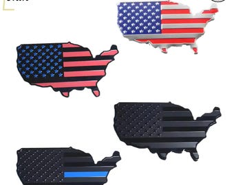 Naklejka na samochód ze stopu aluminium z mapą flagi USA: patriotyczny emblemat zewnętrzny