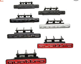 Emblemat Quattro 95 mm na przednim grillu | Trójwymiarowy emblemat ABS z logo Performance Auto Styling