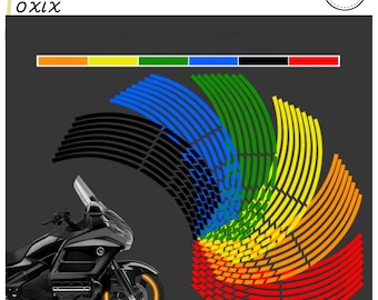 Naklejki na felgi motocyklowe (16 szt.) – uniwersalne, wodoodporne