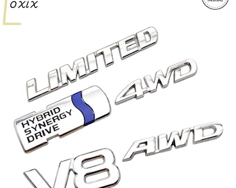 Naklejka samochodowa 3D z metalu: 4WD, AWD, emblemat V8