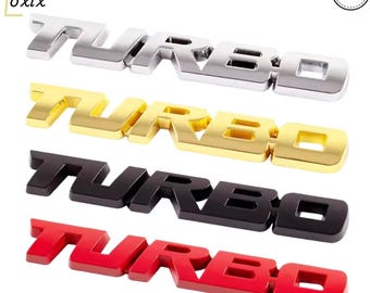 Metalowa odznaka 3D TURBO – sportowa chromowana naklejka dekoracyjna na samochód