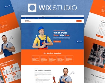 Wix Plumbing Website Template Digital | Editable Site Design for Service Businesses