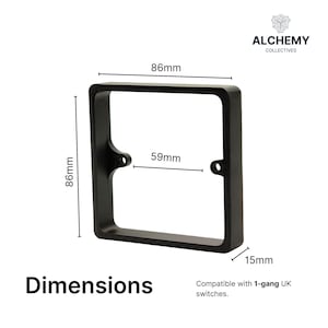 Single Socket Switch Spacer | 10mm, 15mm, 20mm | 1-Gang Back Box Extender image 10