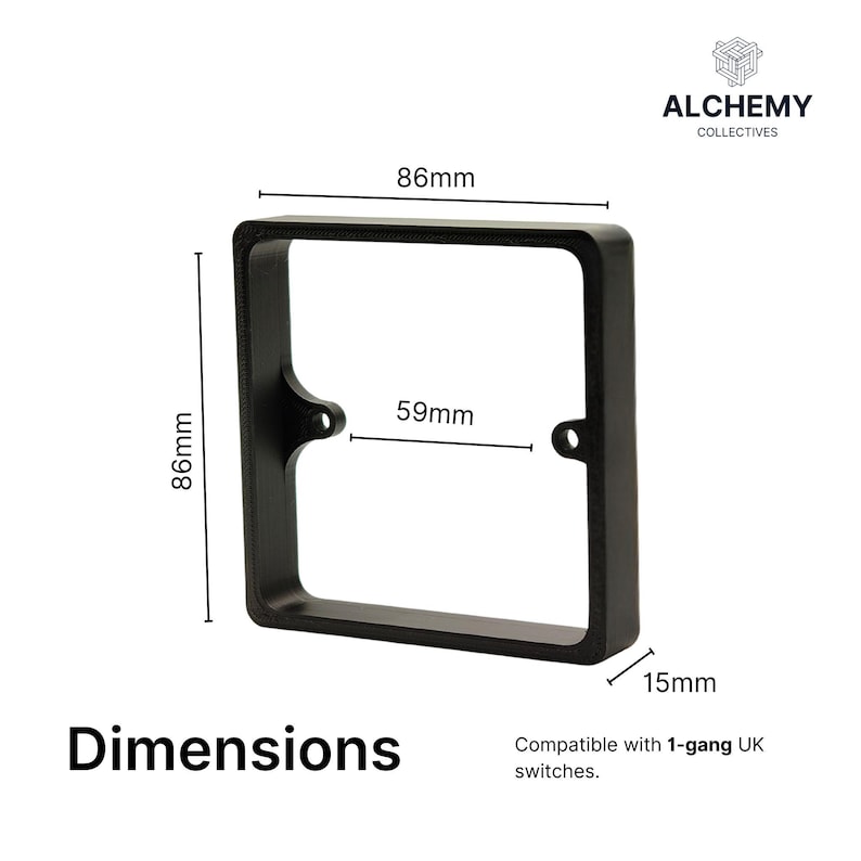 Single Socket Switch Spacer | 10mm, 15mm, 20mm | 1-Gang Back Box Extender image 10