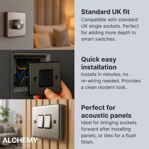 Single Socket Switch Spacer | 10mm, 15mm, 20mm | 1-Gang Back Box Extender image 8