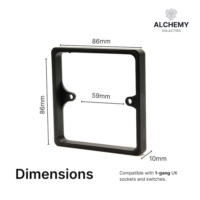 Single Socket Switch Spacer | 10mm, 15mm, 20mm | 1-Gang Back Box Extender image 2