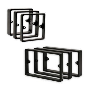 Svart distans för uttagsbrytare | 10 mm, 15 mm, 20 mm | Förlängare för bakdosa, 1 eller 2 gängor