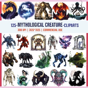 Clipart di creature mitologiche, PNG, mistico, fantasy occulto, arte di bestie leggendarie, design di creature spaventose, digitale, esoterico, mistero, fata,