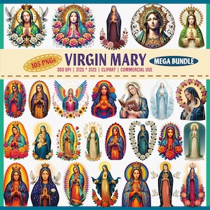 Imágenes prediseñadas de la Virgen María, PNG católica, Nuestra Señora de Guadalupe, Arte religioso, Santa María, Imágenes prediseñadas cristianas, Descarga digital, 300 DPI,
