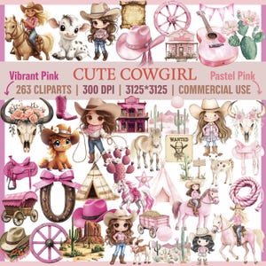Niedliches Cowgirl Clipart I Pinkes Cowgirl PNG I Cowgirl Western PNG I Baby Girl Cowgirl I Cowgirlstiefel I Cowgirl Auf Pferd Clipart I Babyparty |