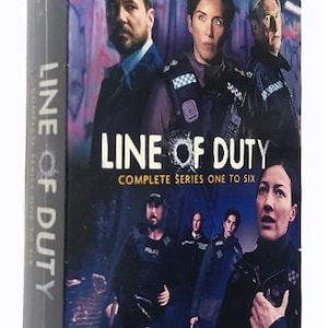 May include: A DVD box set of the British police drama series "Line of Duty." The box set includes all six seasons of the show and features a group of police officers on the cover.
