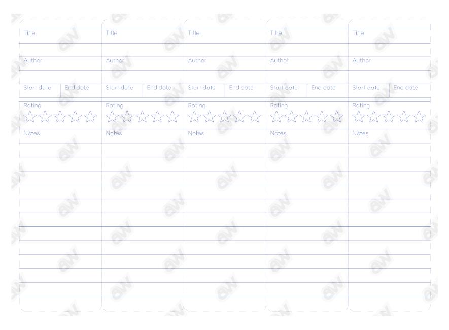Printable Bookmark Library Style Book Review Tracker | Digital Download ...