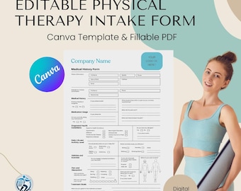 Modulo di ammissione alla terapia fisica / Modello Canva modificabile (PDF compilabile)