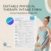 Physical Therapy Intake Form | Editable Canva Template (fillable PDF ...
