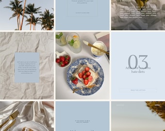 Wellness Instagram Templates: Social Media Branding Kit (Canva Editable)