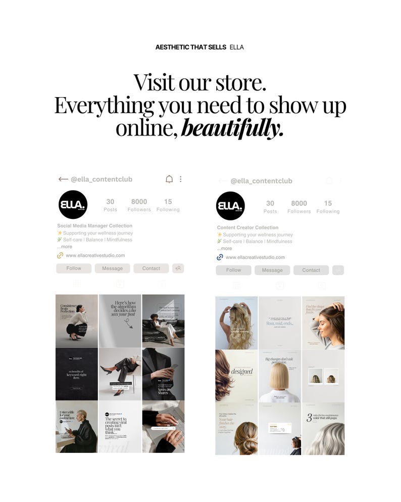 Pinterest-Inspired Instagram Templates, Social Media, Canva Bundle (Digital Download) image 12