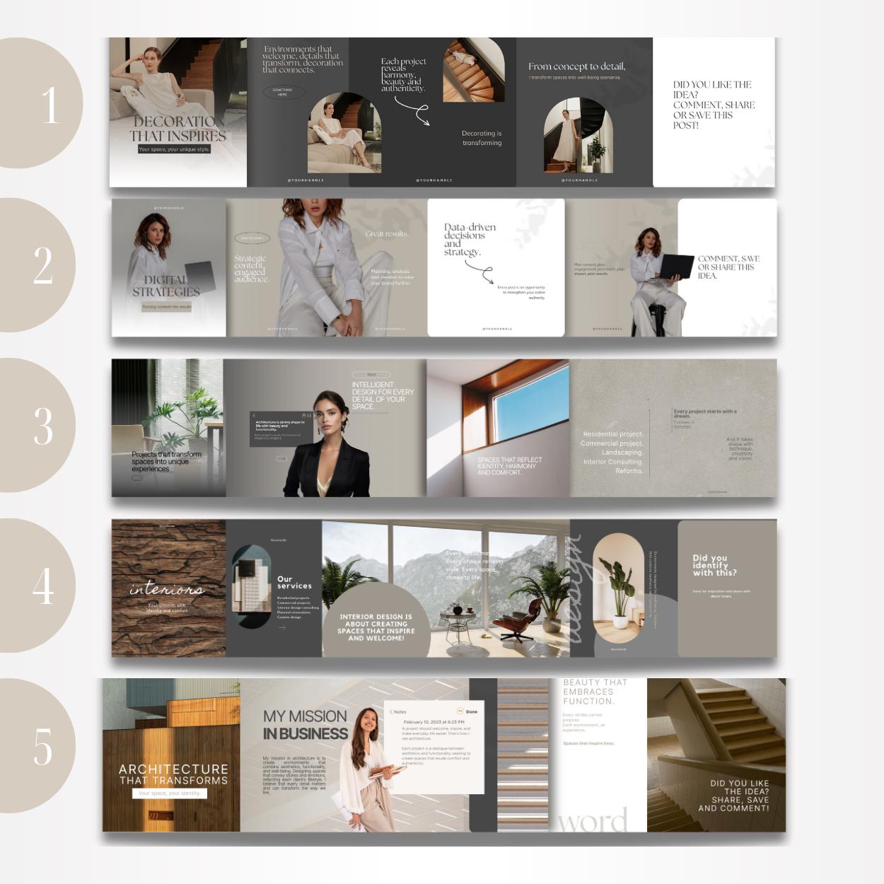 Instagram Carousel Templates: Interior Design & Real Estate (canva ...