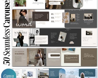 50 Seamless Instagram Carousel Templates: Canva Editable Social Media Posts