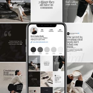 Social Media Manager & Content Creator Instagram Templates Pinterest-Inspired Trending Templates Canva Bundle (Digital Download)