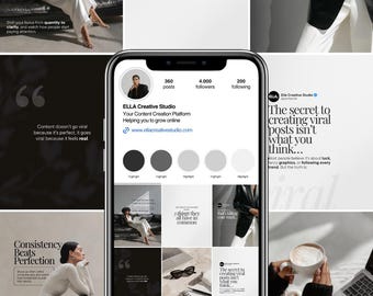 Social Media Manager & Content Creator Instagram-sjablonen Pinterest-geïnspireerde trendsjablonen Canva-bundel (digitale download)