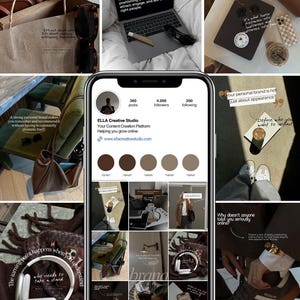 Pinterest-Inspired Instagram Templates, Social Media, Canva Bundle (Digital Download)