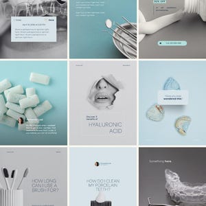 250 Dentist Social Media Kit: 250+ Canva Templates for Instagram