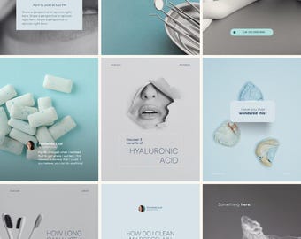 Dentist Social Media Bundle | 250 Posts, Story, Reel, Images Aesthetic Dental Social Media Kit | Canva Templates Dentists Clinics Instagram