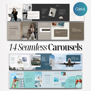 14 Modelos de Carrossel do Instagram: Design de Scrapbook Perfeito para Canva (Download Digital)